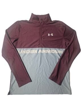 Under Armour HeatGear Youth YXL 1/4 Zip Pullover Purple Blue Athletic